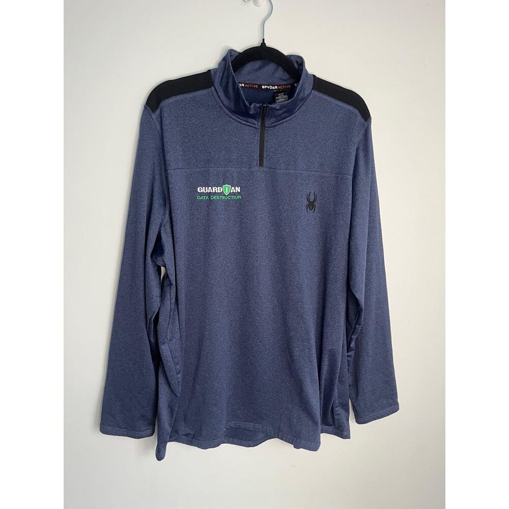Spyder Active Quarter Zip Pullover Men XL Blue Stretch‎ Performance Top